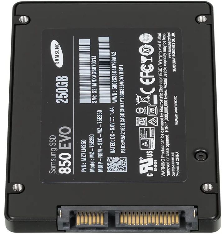 SSD накопитель Samsung 850 EVO MZ-75E250BW 250ГБ, 2.5