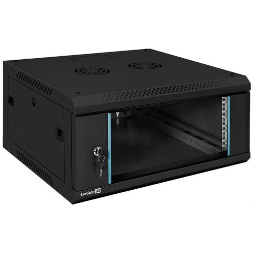 Шкаф коммутационный EXEGATE EC-WM-4U.600.G EX300262RUS настенный, стеклянная передняя дверь, 4U, 600x280x600 мм