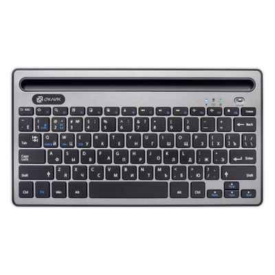 Клавиатура Oklick 845M,  USB, Bluetooth/Радиоканал, серый + черный [1680661]