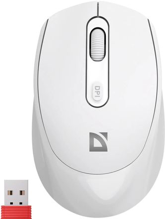 Мышь беспроводная Defender Vision, Bluetooth/Радио, оптическая, USB, 1600dpi, белый и бежевый [52377]
