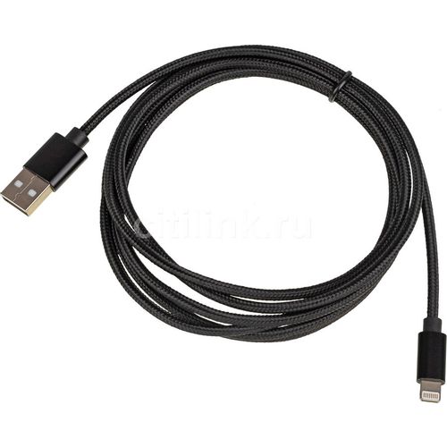 Кабель Lightning (m) - USB (m), 2м, 2.4A, черный