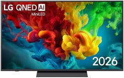 55" Телевизор LG 55QNED83B6A.ARUG QNED, 4K Ultra HD, СМАРТ ТВ, WebOS, черный титан