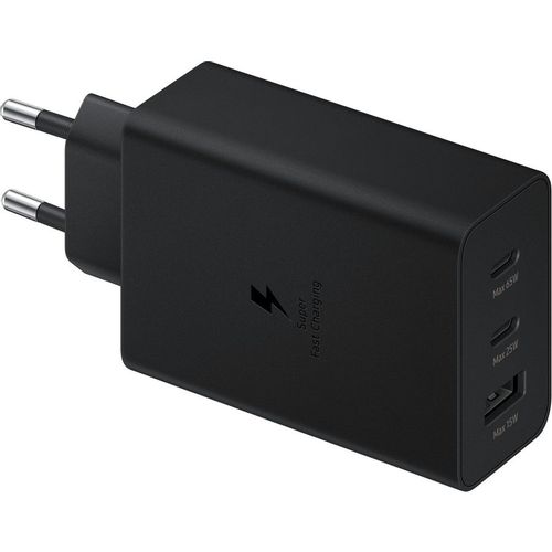 Сетевое зарядное устройство Samsung EP-T6530, USB-A, 2xUSB-C, 65Вт, 3A, черный [ep-t6530nbegeu]