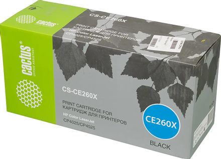 Картридж Cactus CS-CE260X, CE260X, черный / CS-CE260X