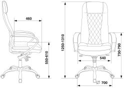 Кресло Бюрократ Ch-609Sl/Eco, экокожа, до 150кг, черный