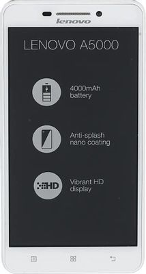 Характеристики Смартфон Lenovo 8Gb, A5000, белый (294180) смотреть в ...