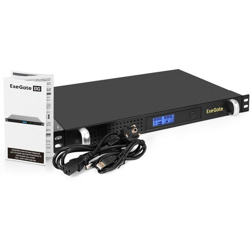 ИБП EXEGATE ServerRM UNL-650.LCD.AVR.4C13.RJ.USB.1U, 650ВA [ex297833rus]