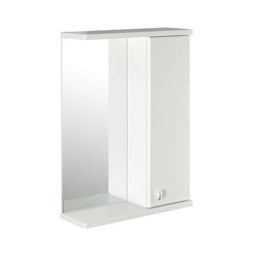 Шкаф MIXLINE Норд 55 правый без подсветки, с зеркалом, подвесной, 550х692х190 мм, белый [528386] MIXLINE
