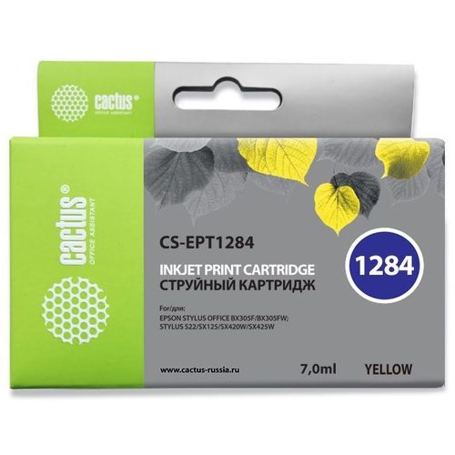 Картридж Cactus CS-EPT1284, T1284, желтый / CS-EPT1284