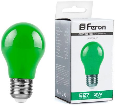 Упаковка ламп LED FERON E27,  шар, 3Вт, LB-375, 10 шт. [25922-10]