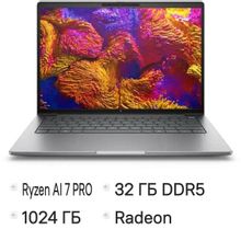 Изображение товара Ноутбук HP ZBook 8 G1ak, 14", IPS, AMD Ryzen AI 7 PRO 350 2ГГц, 8-ядерный, 32ГБ DDR5, 1ТБ SSD,  AMD Radeon  860M, Windows 11 Pro,  серебристый [bx7l4ut]