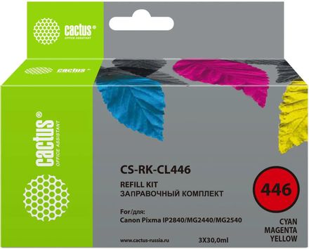 Заправочный набор Cactus CS-RK-CL446, для Canon, 30мл, многоцветный