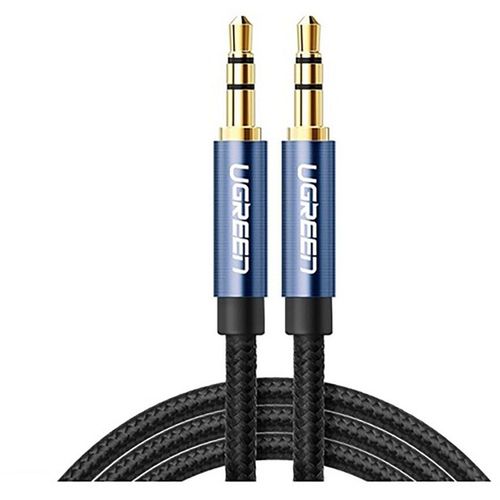 Кабель аудио UGREEN AV112, Jack 3.5 (m) - Jack 3.5 (m), 2м, GOLD, синий [10687]