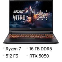 Изображение товара Игровой ноутбук Acer Nitro V 16 ANV16-42-R96P 16 IPS RTX 5050 Ryzen 7 16ГБ SSD