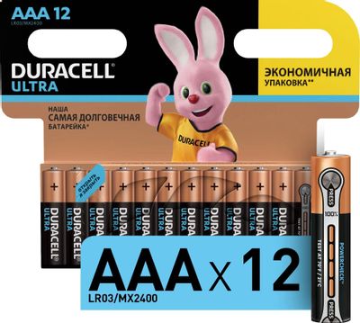 AAA Батарейка Duracell Ultra Power LR03-12BL MX2400, 12 шт. – купить в ...