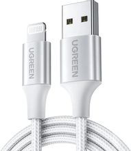 Изображение товара Кабель UGREEN US199 Lightning USB 1.5м оплетка серебристый MFI