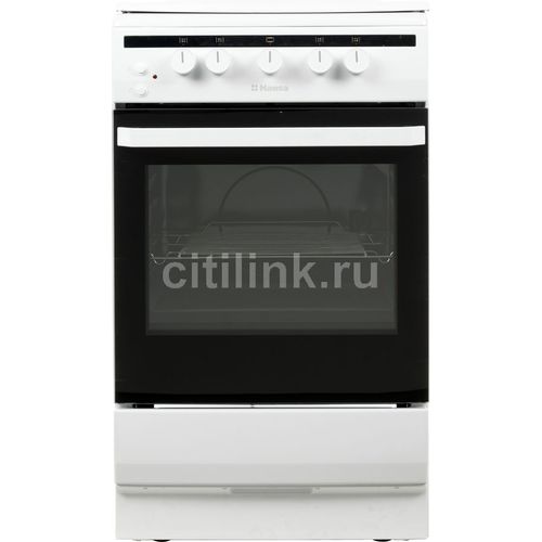 Газовая плита Hansa FCGW52021, газовая духовка, металлическая крышка, чугун, белый HANSA