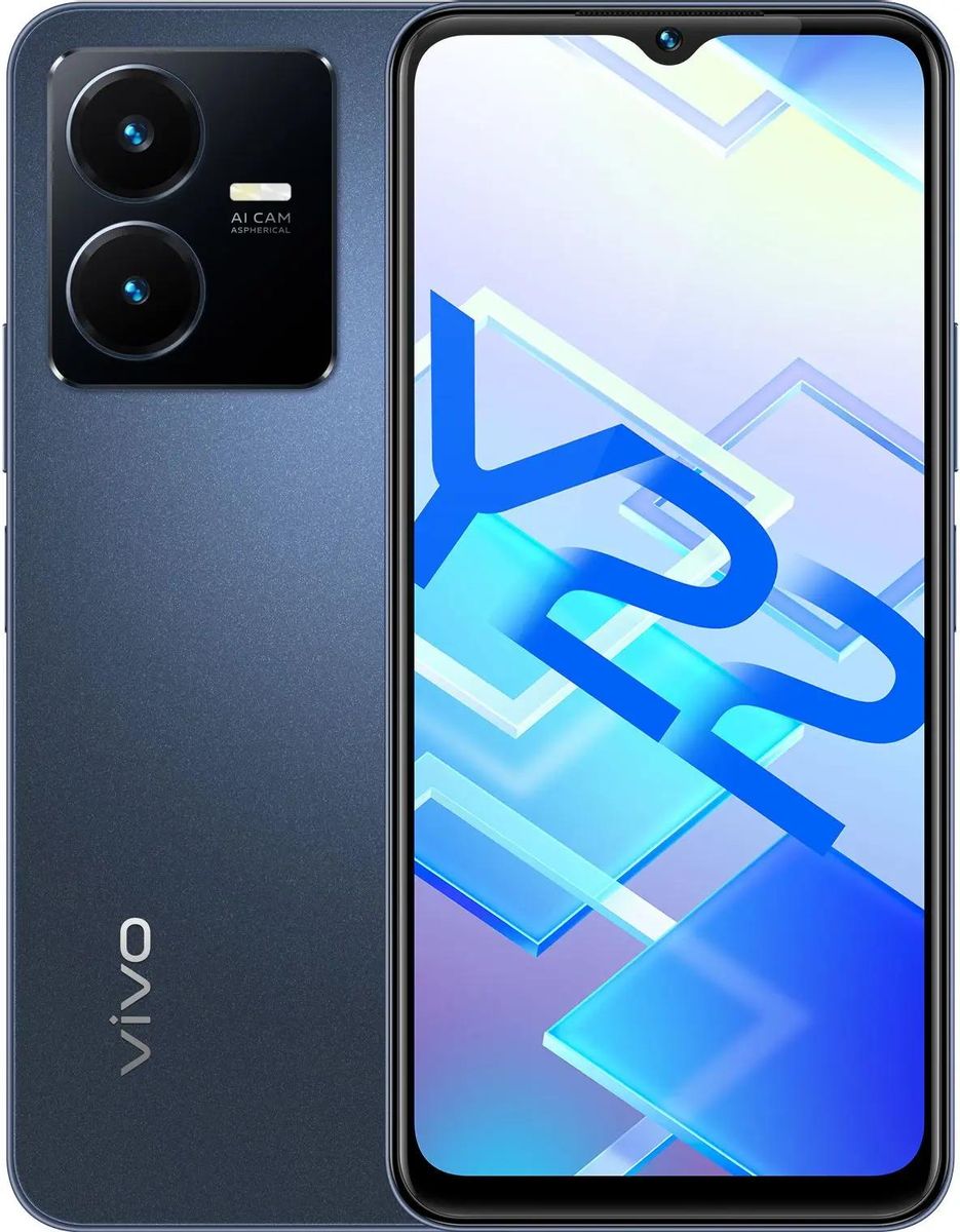 Смартфон vivo Y22 4/64Gb, синий космический – купить в Ситилинк | 1851335