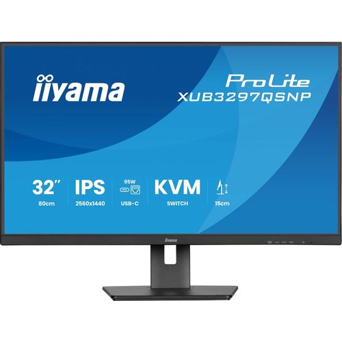 32" Монитор Iiyama ProLite XUB3297QSNP-B1, 2560x1440, IPS, 100Гц, 1хHDMI, 1хDP, черный