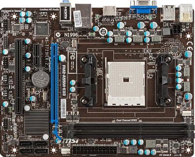 Материнская плата MSI FM2-A55M-E33, Socket FM2, AMD A55 FCH, mATX, Ret ...