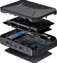 Неттоп  CHUWI HeroBox Intel  N100,  LPDDR5 8ГБ, 256ГБ,  Windows 11 Pro,  черный