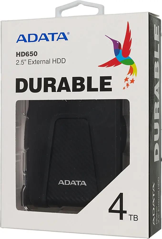 Внешний диск HDD A-Data DashDrive Durable HD650, 4ТБ, черный