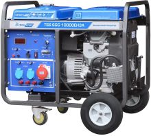 Изображение товара Бензиновый генератор ТСС SGG 10000EH3A, 380/220/12 В, 11кВт, на колёсах с АКБ [190010]