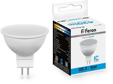 Упаковка ламп LED FERON G5.3,  софит, 5Вт, LB-24, 10 шт. [25125-10]