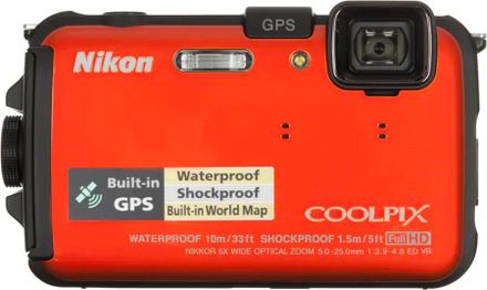 Цифровой компактный фотоаппарат Nikon CoolPix AW100,  оранжевый