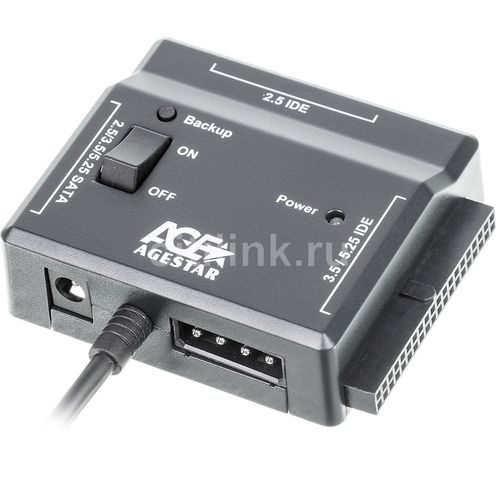 Универсальный переходник AgeStar FUBCP2, для 2.5" и 3.5" дисков, черный