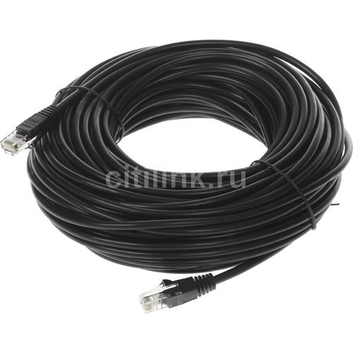 Патч-корд Buro литой (molded), UTP, кат.5E, 25м, 4 пары, 26AWG, алюминий омедненный, многожильный, черный