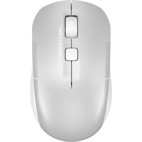 Мышь беспроводная A4TECH Fstyler FB26CS Air2, Bluetooth/Радио, оптическая, USB, USB-C, 2000dpi, серебристый и белый [fb26cs air2 icy white]
