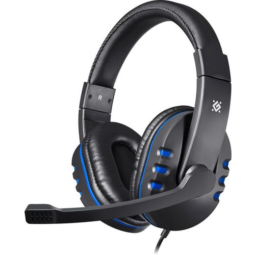 Гарнитура игровая Defender Warhead G-160, для компьютера и игровых консолей, накладные, проводные, черный / синий [64118]
