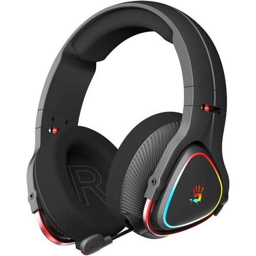 Гарнитура игровая A4TECH Bloody MR710, для компьютера и игровых консолей, мониторные, Bluetooth/радио, черный [mr710 black]