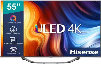 55 Телевизор Hisense 55U7HQ, QLED, 4K Ultra HD, черный, СМАРТ ТВ, VIDAA –  купить в Ситилинк
