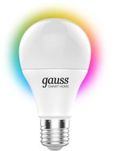 Умная лампа GAUSS Smart Home E27 RGB 10Вт 1055lm Wi-Fi (1шт)
