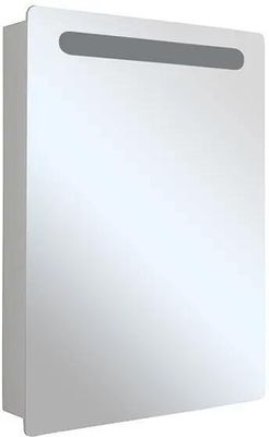 Шкаф MIXLINE Стив 60 правый с подстветкой,  с зеркалом,  подвесной,  600х810х150 мм,  белый [536803]