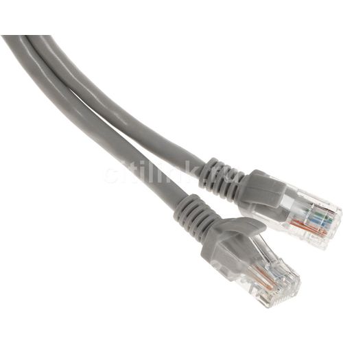 Патч-корд EXEGATE UTP-RJ45-RJ45-C6-0,5M-GY UTP, кат.6, 0.5м, 4 пары, алюминий омедненный, многожильный, серый