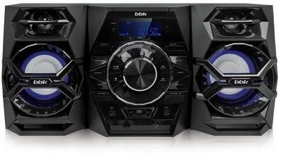 Музыкальный центр BBK AMS117BT, 120Вт, Bluetooth, FM, USB, CD, черный ...