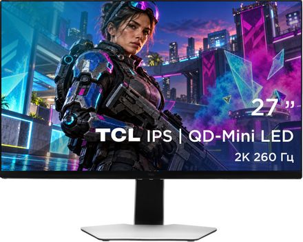 27" Монитор TCL 27P3A,  2560x1440,  IPS,  260Гц,  2хHDMI,  1хDP,  черный и белый