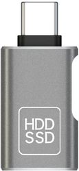 Адаптер OTG PERO PRAD16BL, USB Type-C (m) - USB Type-C(f)/USB (f), серый