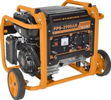Изображение товара Бензиновый генератор CARVER PPG-3900AM 2.8 кВт с колесами и ручным запуском
