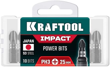 Набор бит Kraftool 26191-3-25-S10,  10шт