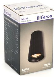 Спот FERON ML185, 35Вт, патрон GU10 х 1шт, накладной, на потолок, черный