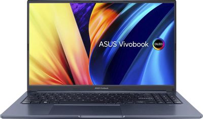 Ноутбук игровой ASUS Vivobook 15 M1503Q 90NB0Y91-M007R0, 15.6", OLED, AMD Ryzen 7 5800H 3.2ГГц, 8-ядерный, 16ГБ DDR4, 512ГБ SSD,  AMD Radeon, без операционной системы, синий