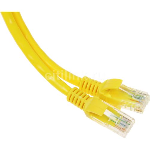 Патч-корд EXEGATE UTP-RJ45-RJ45-C6-0,5M-YL UTP, кат.6, 0.5м, 4 пары, алюминий омедненный, многожильный, желтый