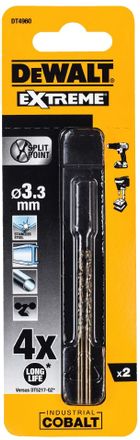 Набор сверл DeWALT DT4960-QZ, по металлу, 3.3мм, цилиндрический, 2шт