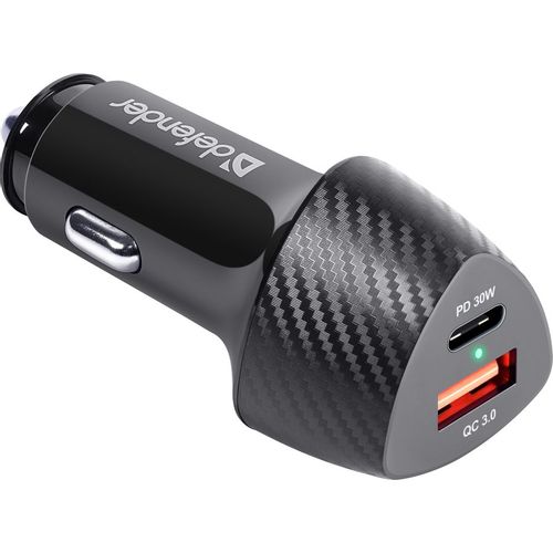 Автомобильное зарядное устройство Defender UCA-92, USB-A, USB-C, 48Вт, 3A, черный [83851]