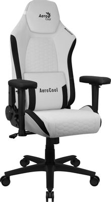 Кресло игровое Aerocool CROWN Moonstone White, на колесиках, искусственная кожа, белый/черный [00030301]