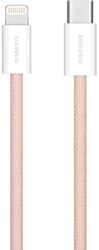 Кабель SOLOVE Solove DW6 1M, Lightning (m) - USB Type-C (m), 1м, розовый